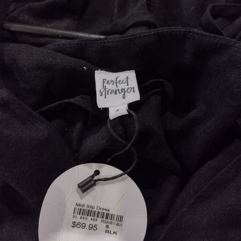 Perfect Stranger black midi slip dress NEW - Picture 2 of 4